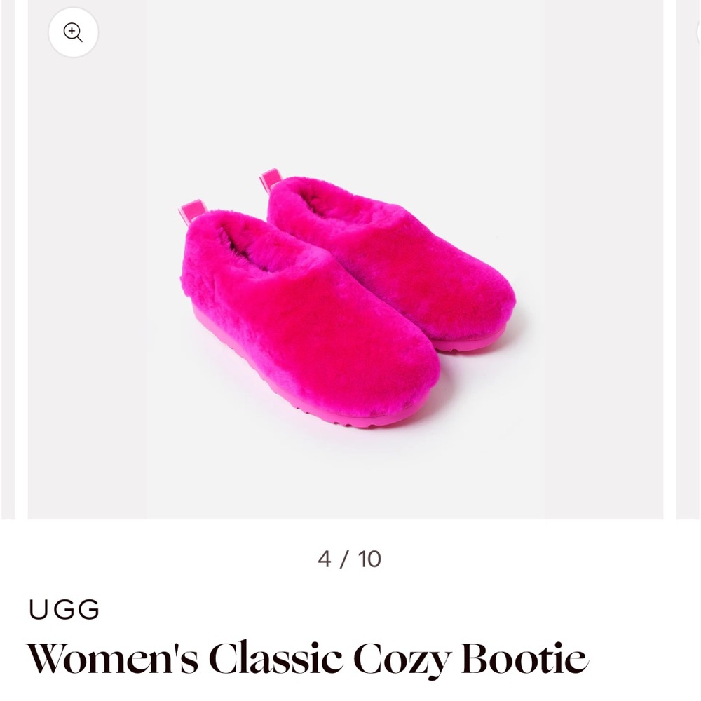 UGG Pink Cozy Slippers with Plush Material NWOT